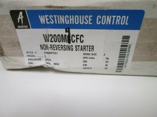 W200M4CFC ওয়েস্টিংহাউস নন-রিভার্সিং স্টার্টার অ্যাডভান্টেজ ৩ পোল ৬০০V ৫০/৬০ Hz ১২০ ভোল্ট