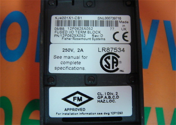 Emerson DeltaV KJ4001X1-CB1 12P0625X052 ফিউজড I/O টার্মিনাল ব্লক