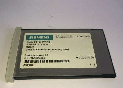 SIEMENS 6DD1610-0AH3 মেমোরি কার্ড 2MB Mc521 Df Cs Fa পিএলসি সাপোর্ট প্রোডাক্টস আইপিসি