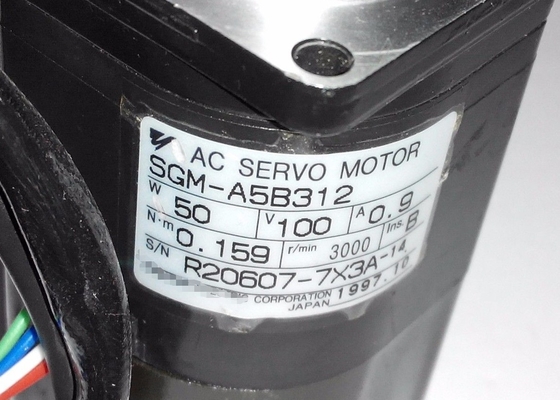 ইয়াসকাওয়া SGM-A5B312 সার্ভো মোটর 0.9AMP 100V 50W 2048 P/R ইনক্রিমেন্টাল এনকোডার